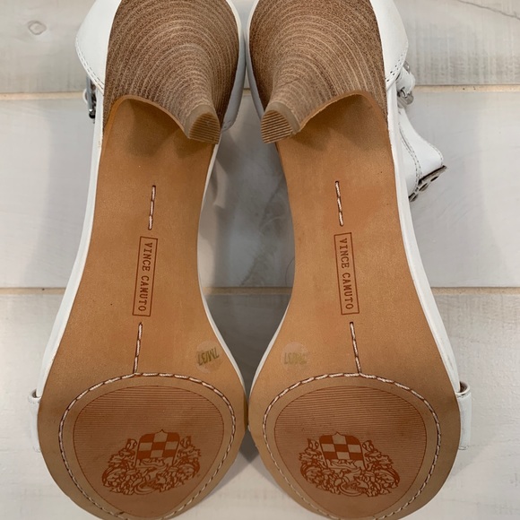 Vince Camuto Mayler Bone Leather Sandals 7 T Strap - Picture 7 of 8